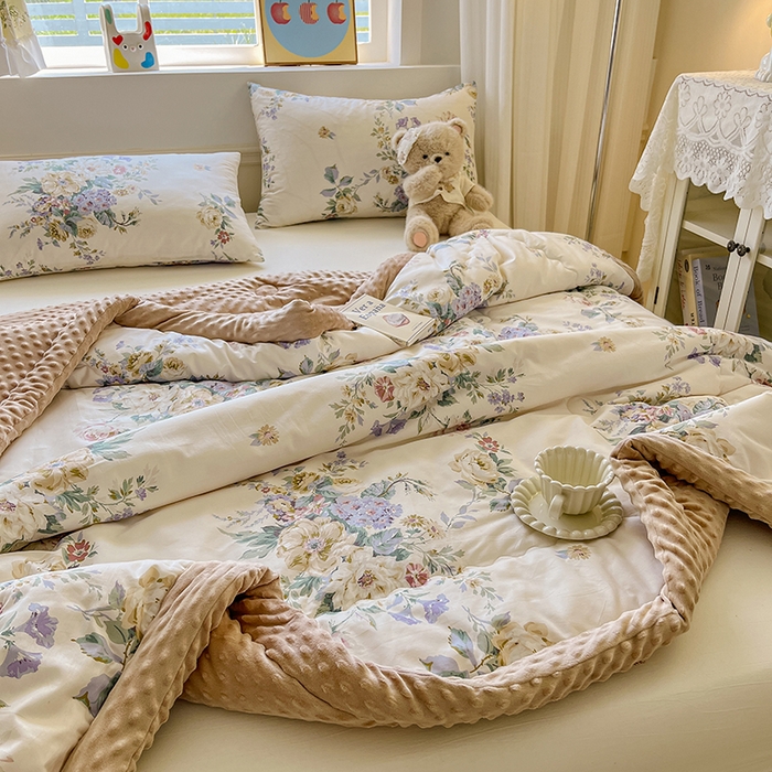 91家纺网 家纺一手货源 找家纺 （总）梦依依 2026新款A类全棉豆豆绒大豆被冬被春秋被豆豆被子被芯