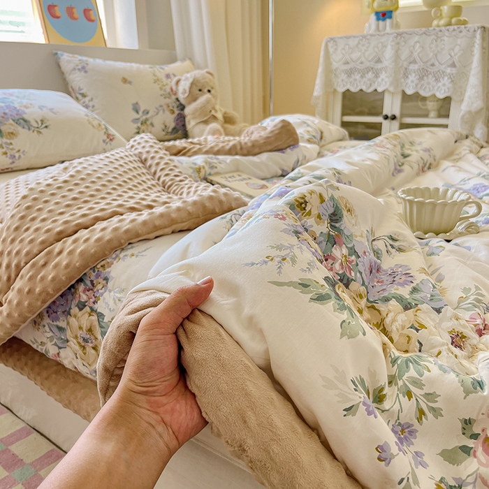 91家纺网 家纺一手货源 找家纺 （总）梦依依 2026新款A类全棉豆豆绒大豆被冬被春秋被豆豆被子被芯