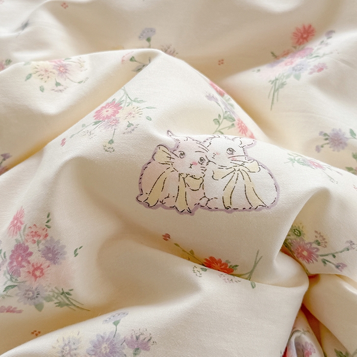 91家纺网 家纺一手货源 找家纺 梦依依 2026新款A类全棉豆豆绒大豆被冬被春秋被豆豆被子被芯 萝莉兔