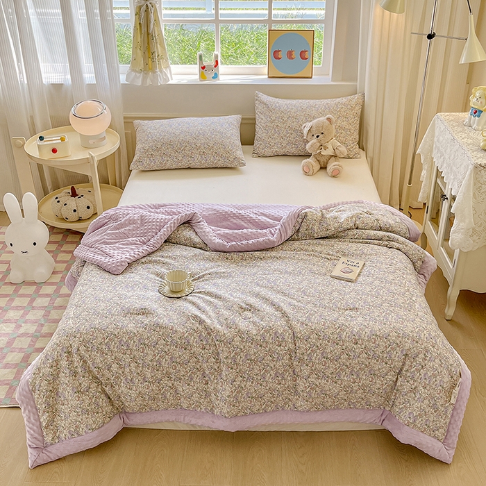 91家纺网 家纺一手货源 找家纺 梦依依 2026新款A类全棉豆豆绒大豆被冬被春秋被豆豆被子被芯 沐光（米）