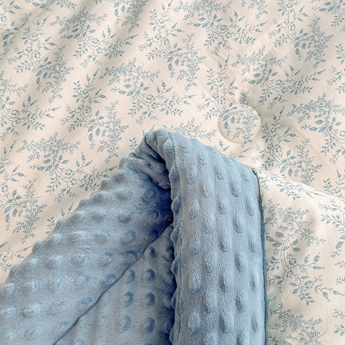 91家纺网 家纺一手货源 找家纺 梦依依 2026新款A类全棉豆豆绒大豆被冬被春秋被豆豆被子被芯 瑞莎-蓝