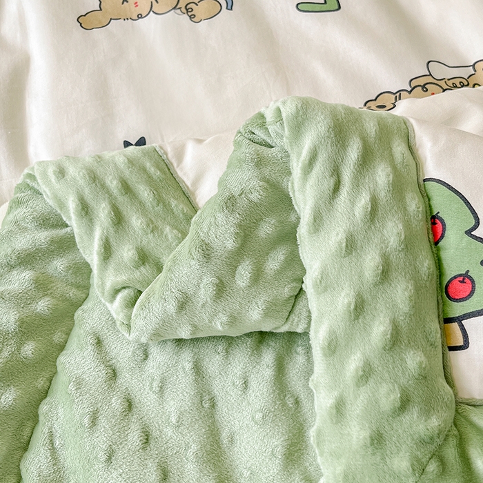 91家纺网 家纺一手货源 找家纺 梦依依 2026新款A类全棉豆豆绒大豆被冬被春秋被豆豆被子被芯 童年游戏（米）