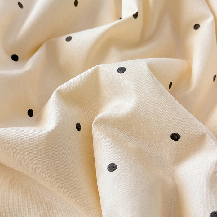 91家纺网 家纺一手货源 找家纺 梦依依 2026新款A类全棉豆豆绒大豆被冬被春秋被豆豆被子被芯 小黑点点-米