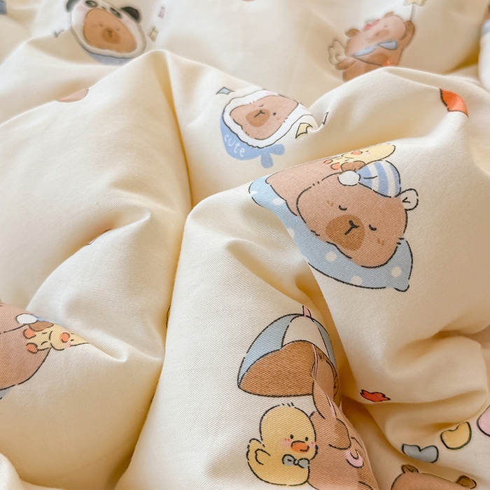 91家纺网 家纺一手货源 找家纺 梦依依 2026新款A类全棉豆豆绒大豆被冬被春秋被豆豆被子被芯 熊猫卡皮