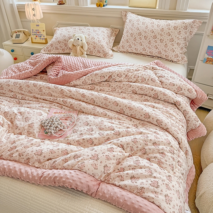 91家纺网 家纺一手货源 找家纺 梦依依 2026新款A类全棉豆豆绒大豆被冬被春秋被豆豆被子被芯 月光集