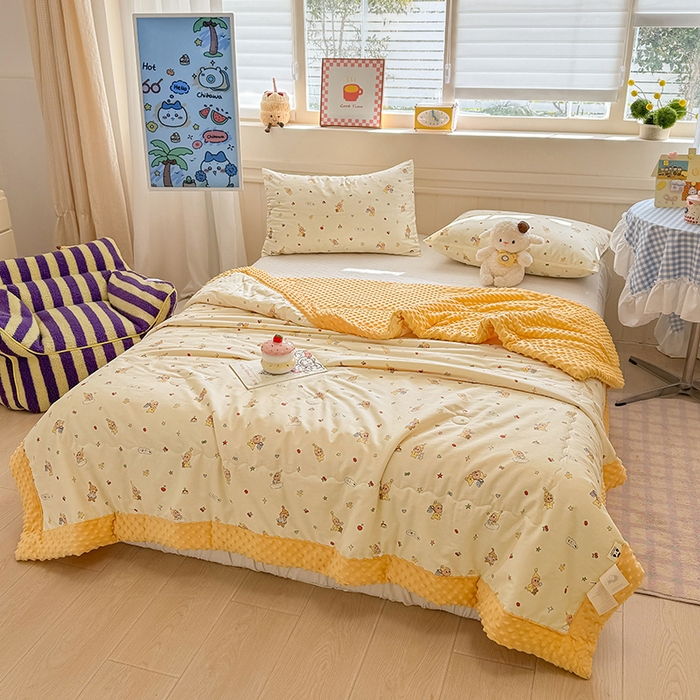 91家纺网 家纺一手货源 找家纺 （总）梦依依 2026新款柔软舒适A类全棉豆豆被夏被春秋被子被芯