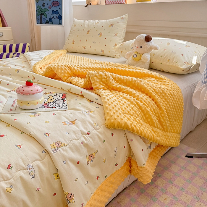 91家纺网 家纺一手货源 找家纺 （总）梦依依 2026新款柔软舒适A类全棉豆豆被夏被春秋被子被芯