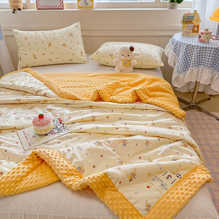 91家纺网 家纺一手货源 找家纺 （总）梦依依 2026新款柔软舒适A类全棉豆豆被夏被春秋被子被芯