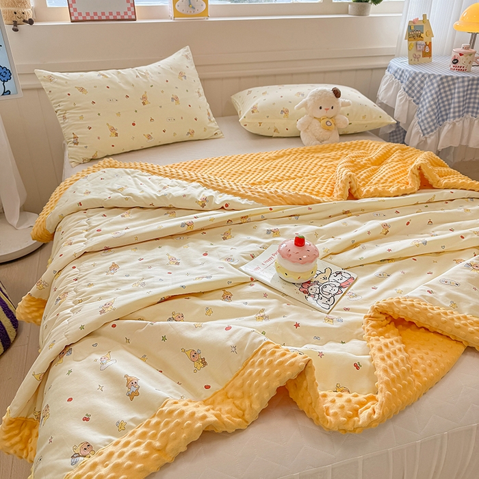 91家纺网 家纺一手货源 找家纺 （总）梦依依 2026新款柔软舒适A类全棉豆豆被夏被春秋被子被芯