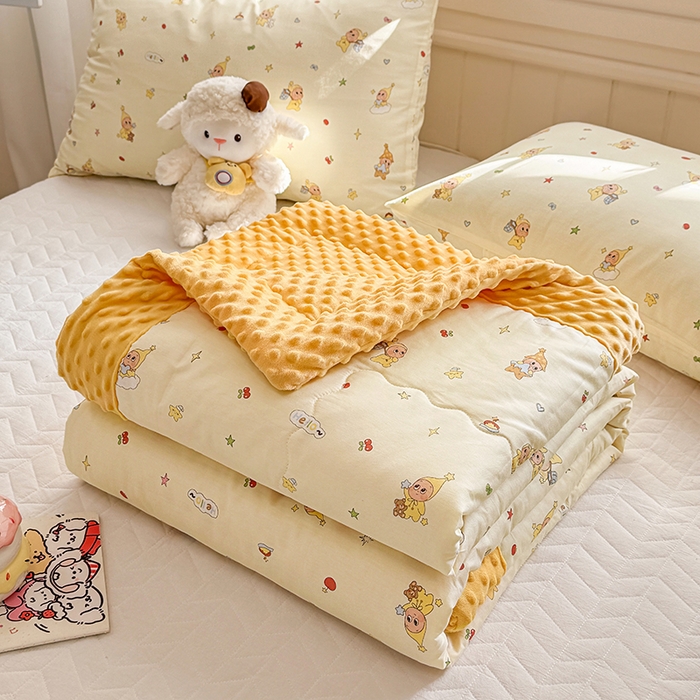 91家纺网 家纺一手货源 找家纺 （总）梦依依 2026新款柔软舒适A类全棉豆豆被夏被春秋被子被芯