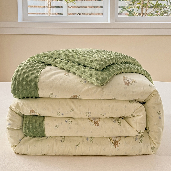 91家纺网 家纺一手货源 找家纺 （总）梦依依 2026新款柔软舒适A类全棉豆豆被夏被春秋被子被芯