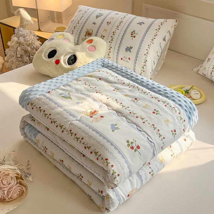 91家纺网 家纺一手货源 找家纺 （总）梦依依 2026新款柔软舒适A类全棉豆豆被夏被春秋被子被芯