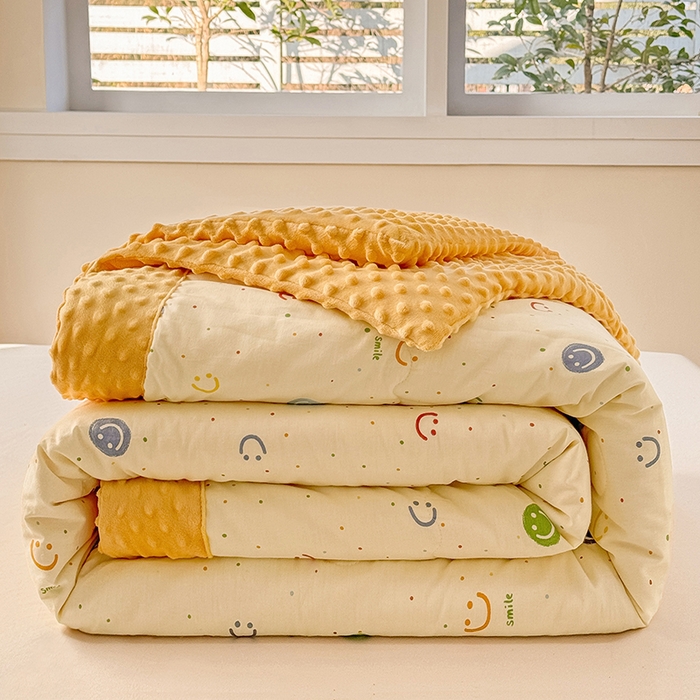 91家纺网 家纺一手货源 找家纺 （总）梦依依 2026新款柔软舒适A类全棉豆豆被夏被春秋被子被芯