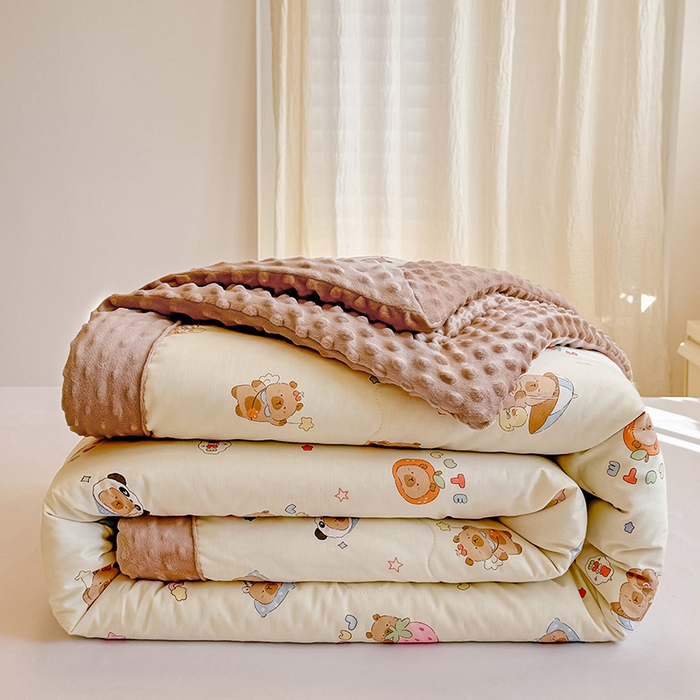 91家纺网 家纺一手货源 找家纺 （总）梦依依 2026新款柔软舒适A类全棉豆豆被夏被春秋被子被芯