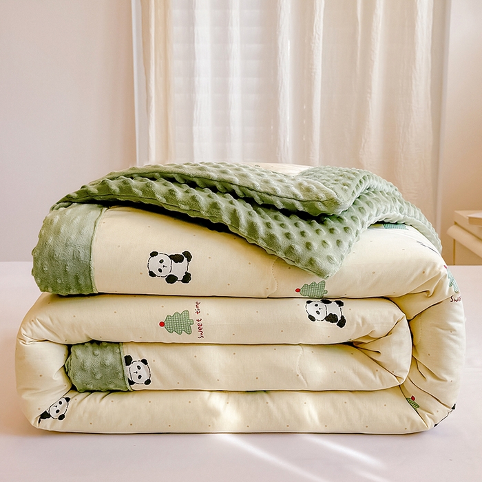 91家纺网 家纺一手货源 找家纺 （总）梦依依 2026新款柔软舒适A类全棉豆豆被夏被春秋被子被芯