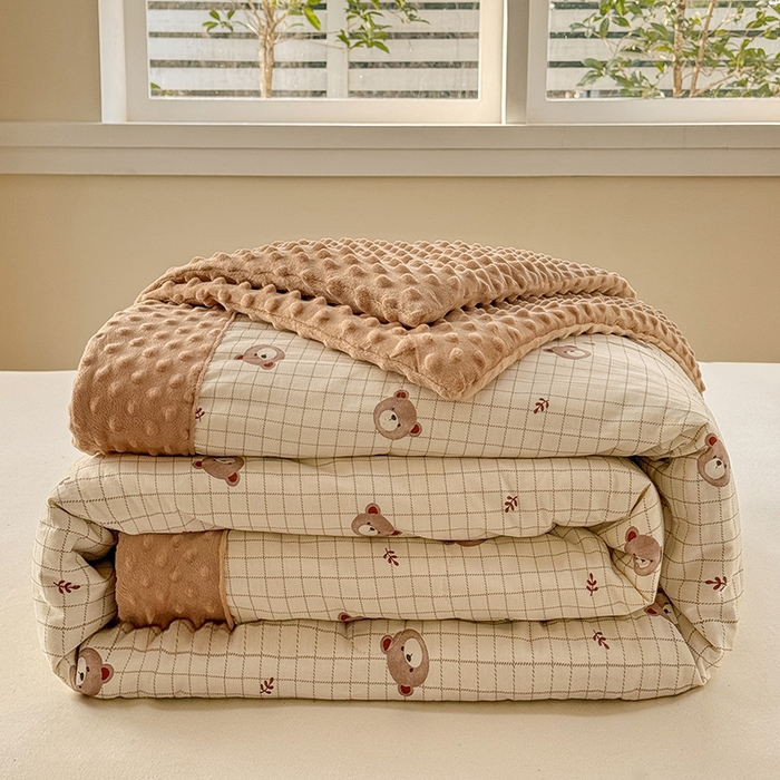 91家纺网 家纺一手货源 找家纺 （总）梦依依 2026新款柔软舒适A类全棉豆豆被夏被春秋被子被芯