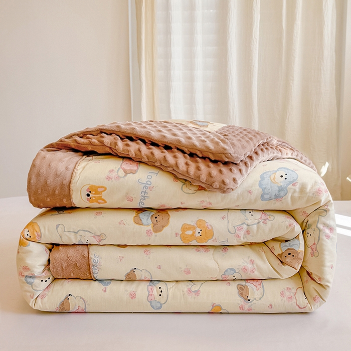 梦依依 2026新款柔软舒适A类全棉豆豆被夏被春秋被子被芯 狗狗家族