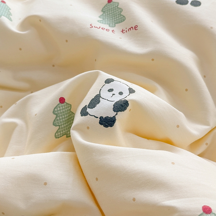 91家纺网 家纺一手货源 找家纺 梦依依 2026新款柔软舒适A类全棉豆豆被夏被春秋被子被芯 熊猫森林