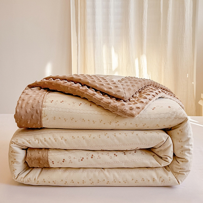 梦依依 2026新款柔软舒适A类全棉豆豆被夏被春秋被子被芯 樱桃树