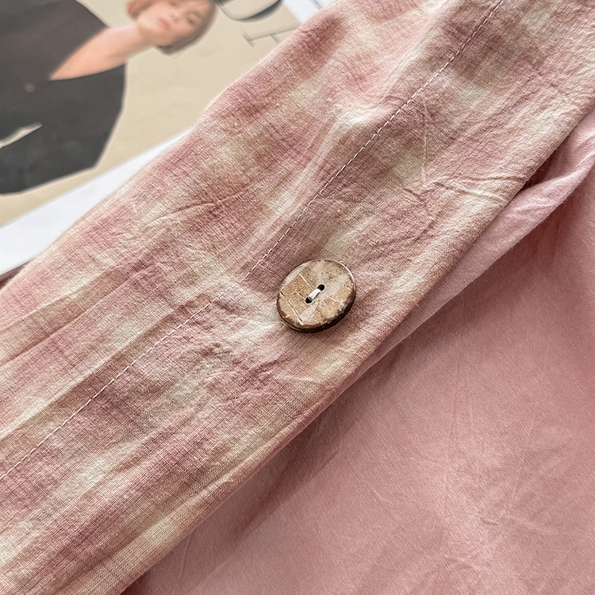 91家纺网 家纺一手货源 找家纺 梦依依 2026新款A类全棉色织水洗棉纯棉格子钮扣款四件套学生宿舍三件套 浣花