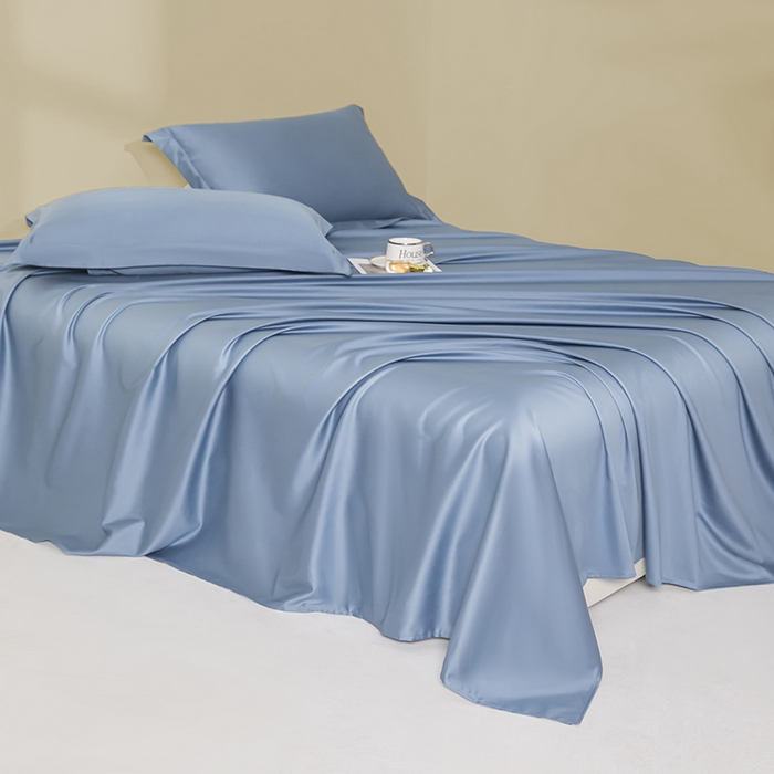 91家纺网 家纺一手货源 找家纺 佑金甜 2026新款A类60支新疆长绒棉纯棉床单系列单品床单床单单件 宝石蓝