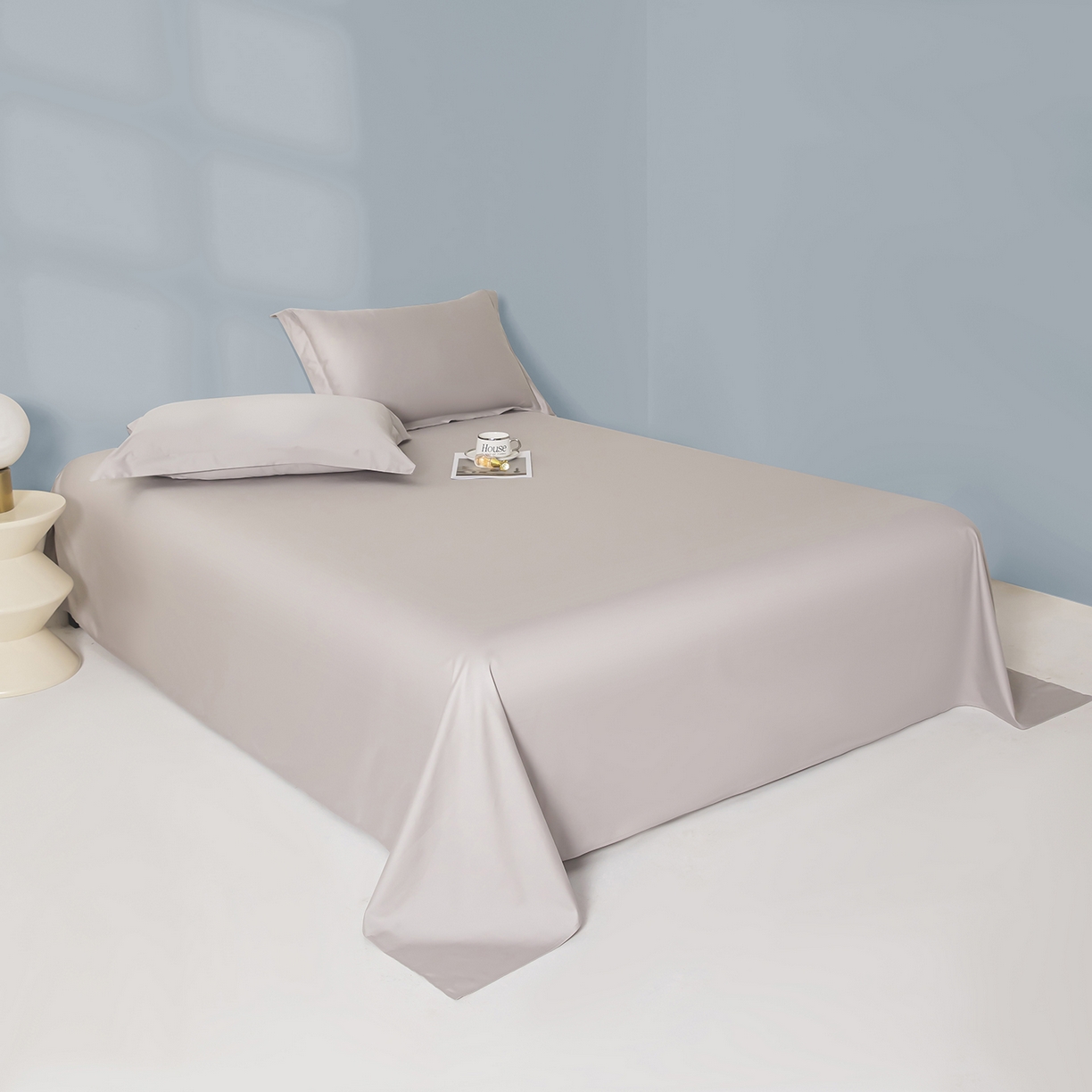 91家纺网 家纺一手货源 找家纺 佑金甜 2026新款A类60支新疆长绒棉纯棉床单系列单品床单床单单件 极致灰