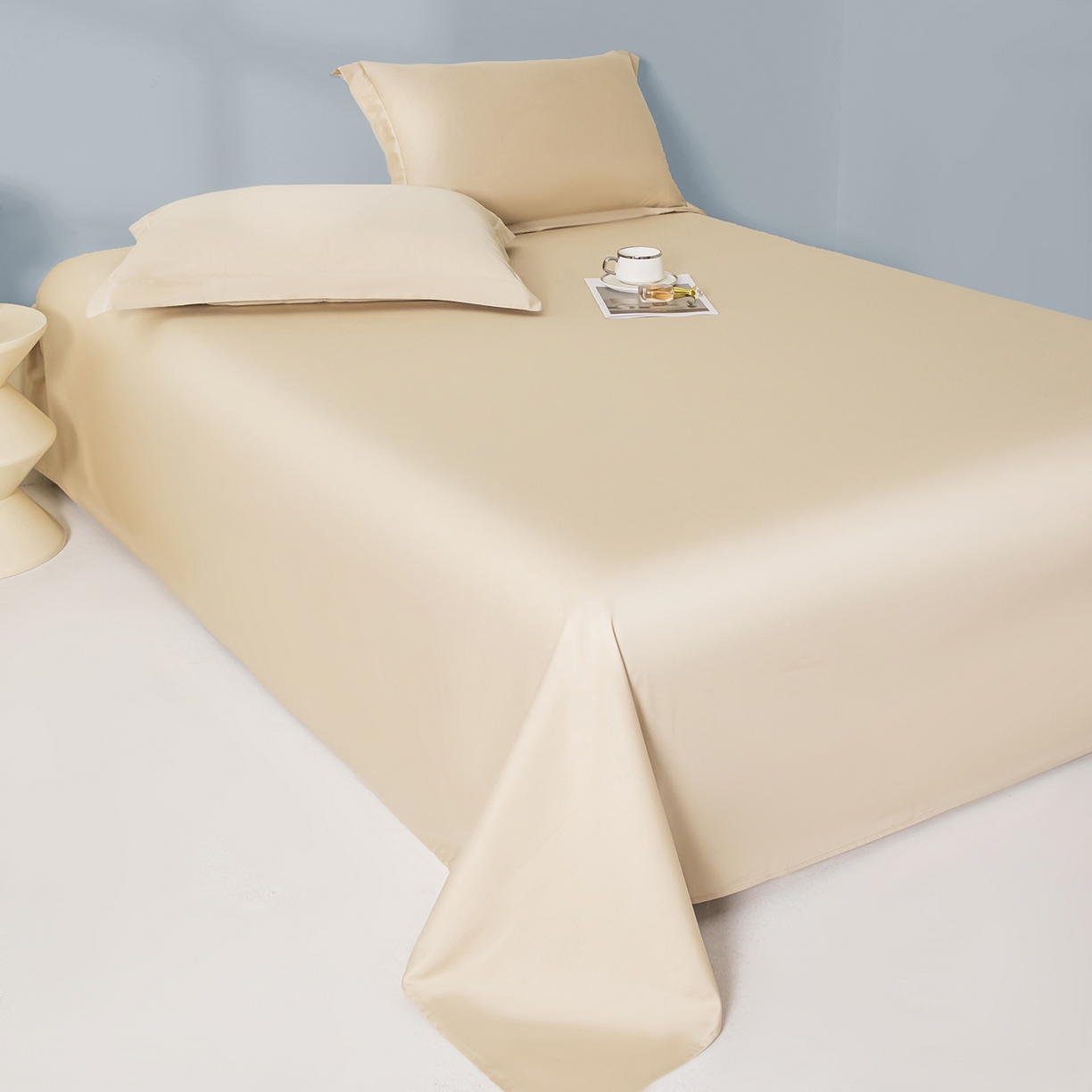 91家纺网 家纺一手货源 找家纺 佑金甜 2026新款A类60支新疆长绒棉纯棉床单系列单品床单床单单件 珍珠白