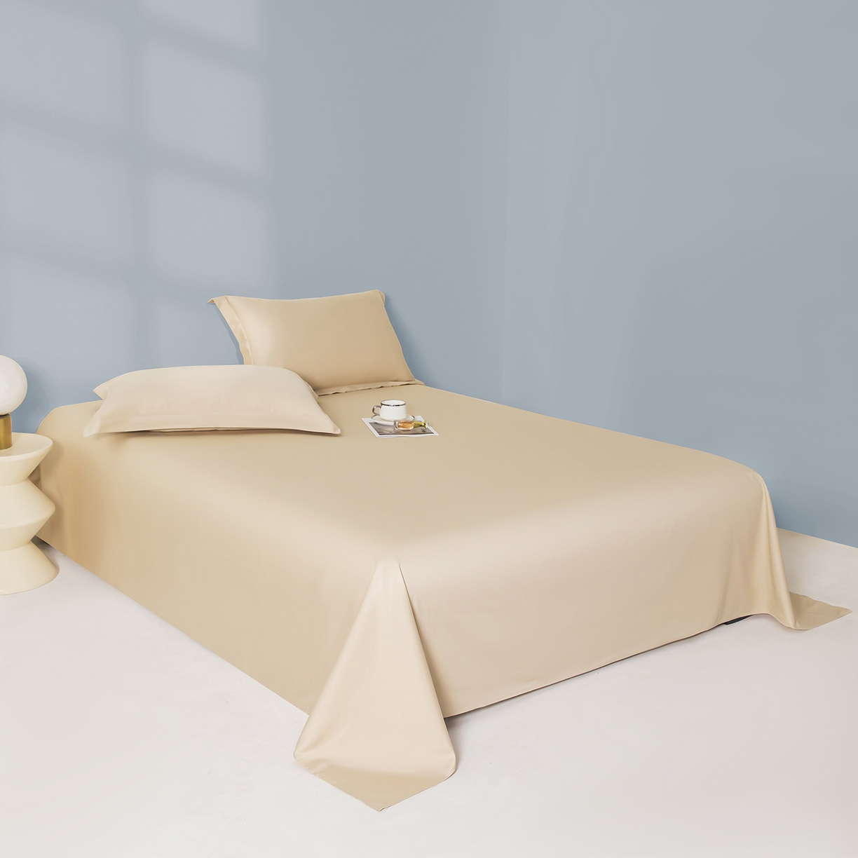 91家纺网 家纺一手货源 找家纺 佑金甜 2026新款A类60支新疆长绒棉纯棉床单系列单品床单床单单件 珍珠白