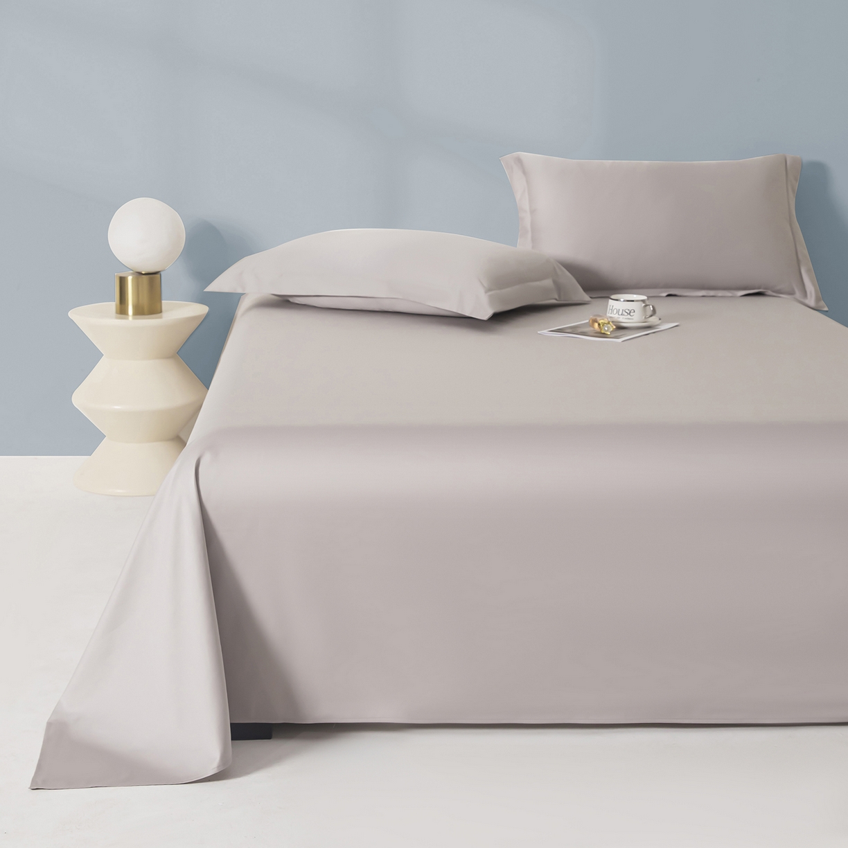 91家纺网 家纺一手货源 找家纺 佑金甜 2026新款A类60支新疆长绒棉纯棉床单系列单品床单床单单件 极致灰