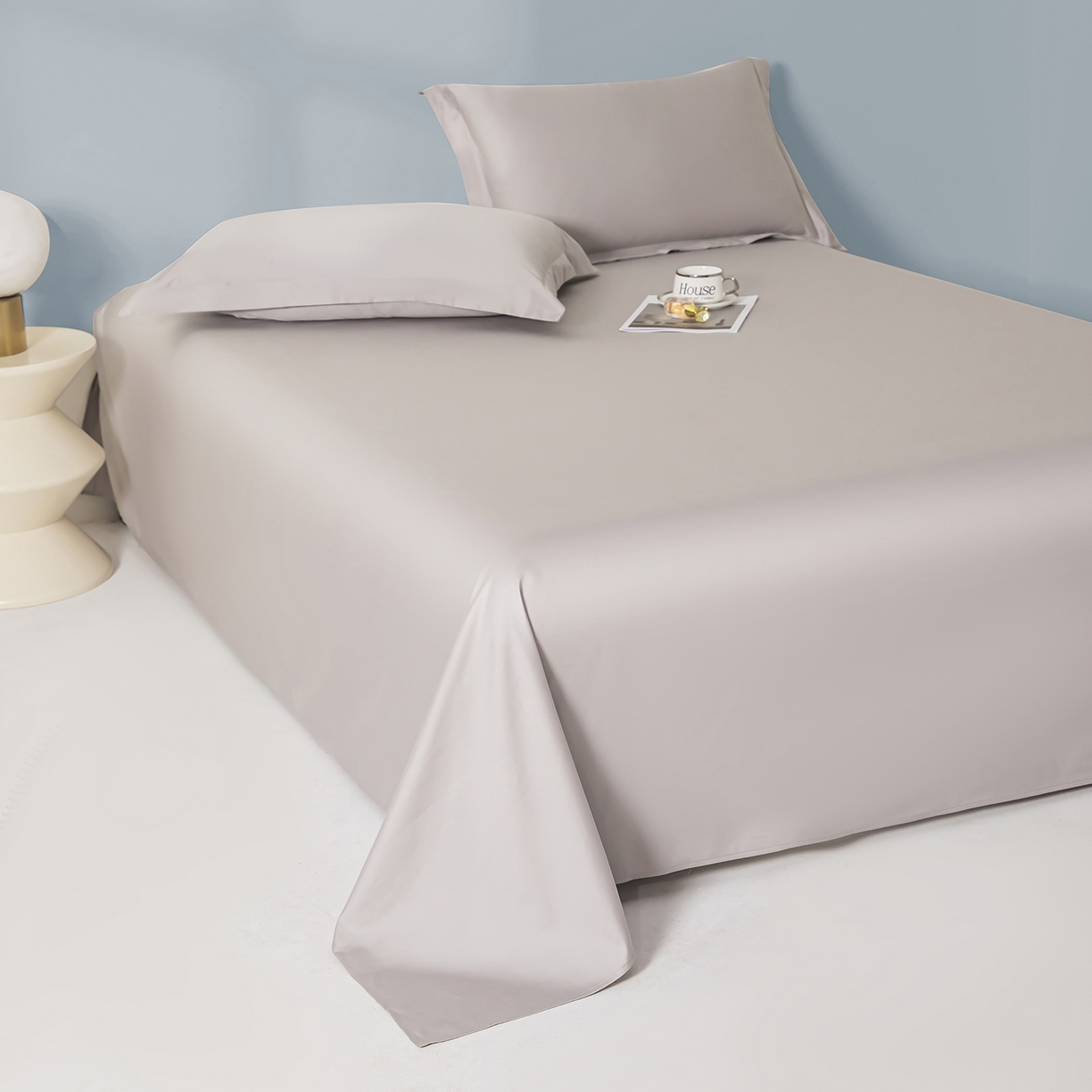 91家纺网 家纺一手货源 找家纺 佑金甜 2026新款A类60支新疆长绒棉纯棉床单系列单品床单床单单件 极致灰