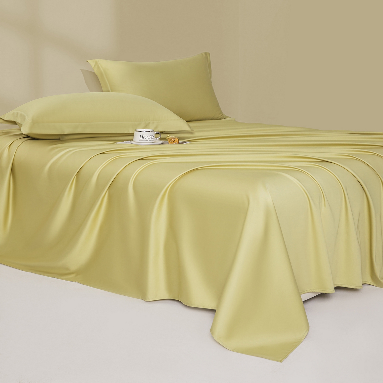 91家纺网 家纺一手货源 找家纺 佑金甜 2026新款A类60支新疆长绒棉纯棉床单系列单品床单床单单件 拿坡里黄