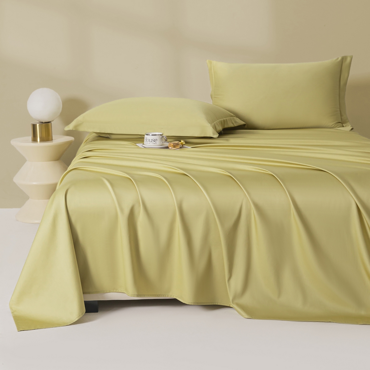 91家纺网 家纺一手货源 找家纺 佑金甜 2026新款A类60支新疆长绒棉纯棉床单系列单品床单床单单件 拿坡里黄