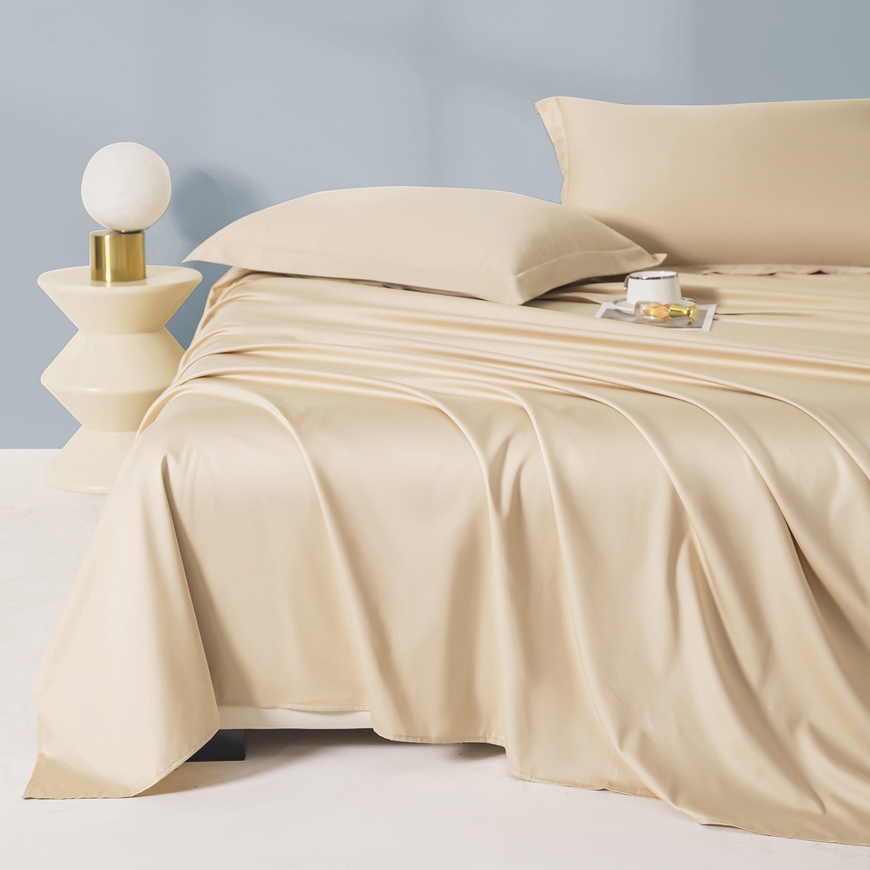 91家纺网 家纺一手货源 找家纺 佑金甜 2026新款A类60支新疆长绒棉纯棉床单系列单品床单床单单件 珍珠白