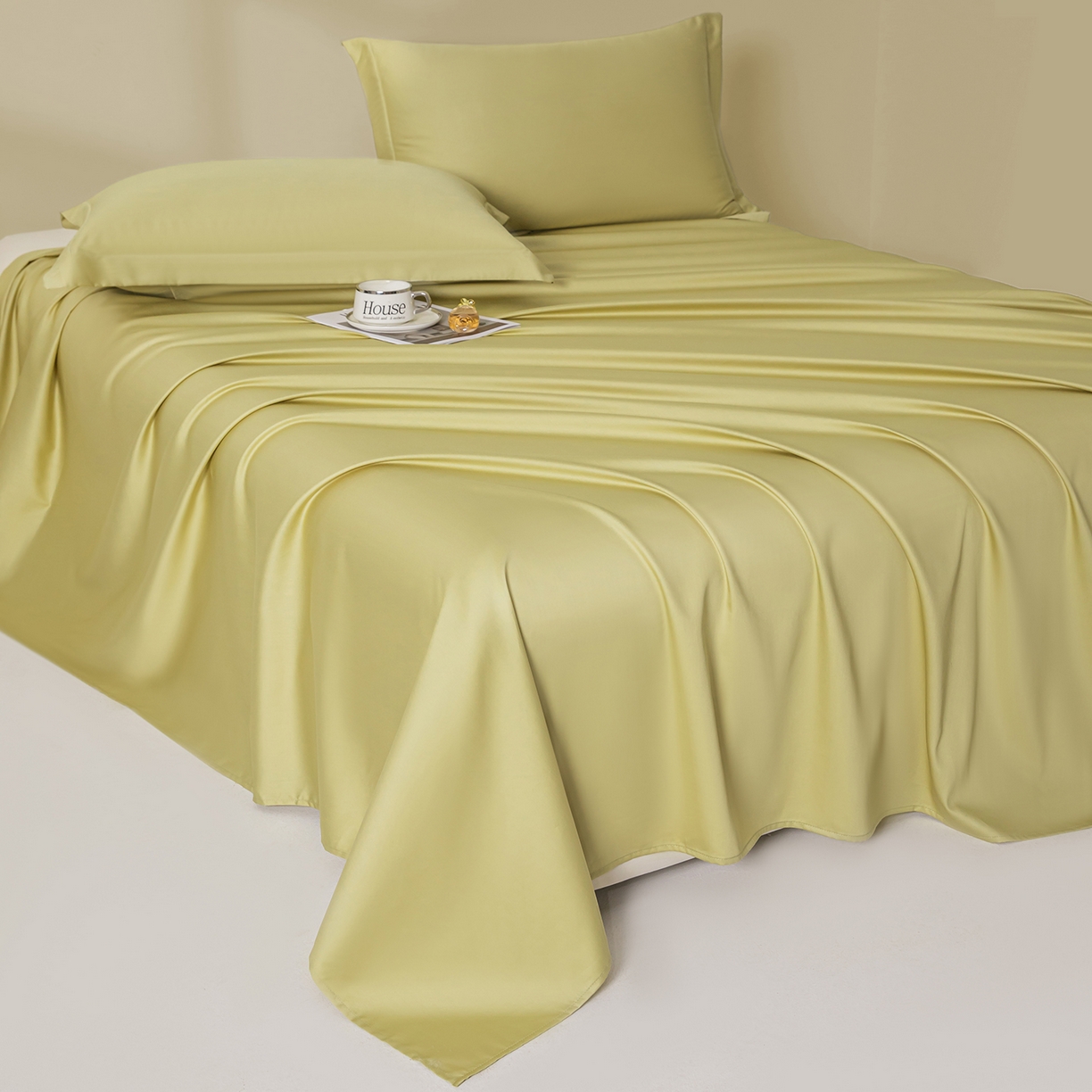 91家纺网 家纺一手货源 找家纺 佑金甜 2026新款A类60支新疆长绒棉纯棉床单系列单品床单床单单件 拿坡里黄