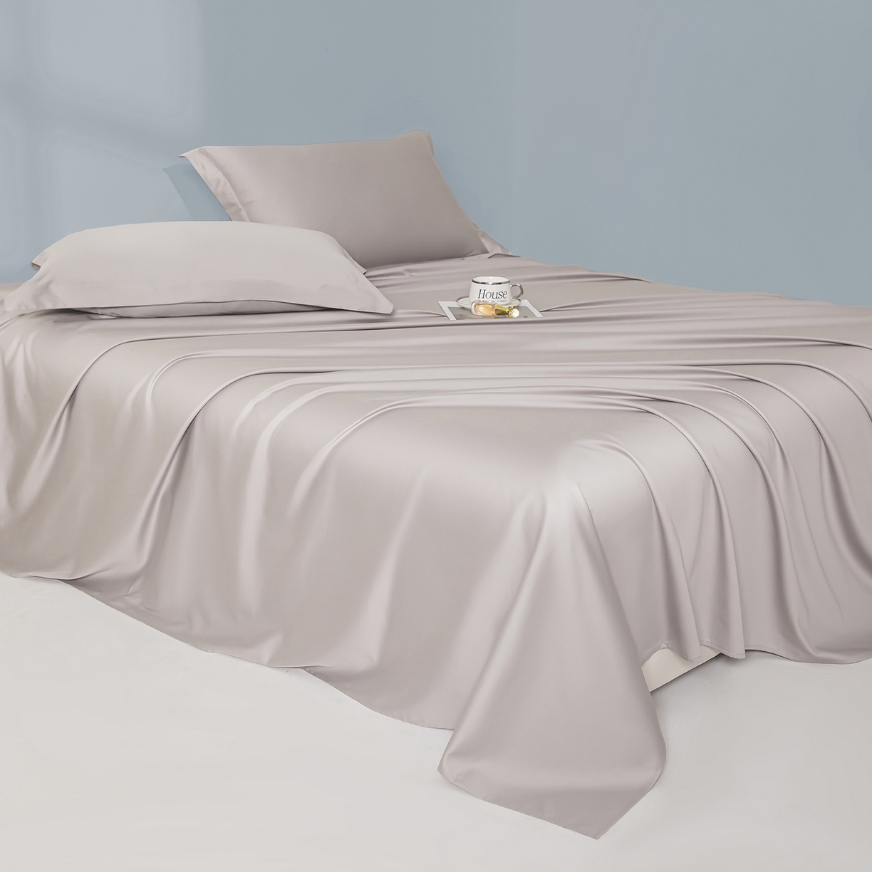 91家纺网 家纺一手货源 找家纺 佑金甜 2026新款A类60支新疆长绒棉纯棉床单系列单品床单床单单件 极致灰