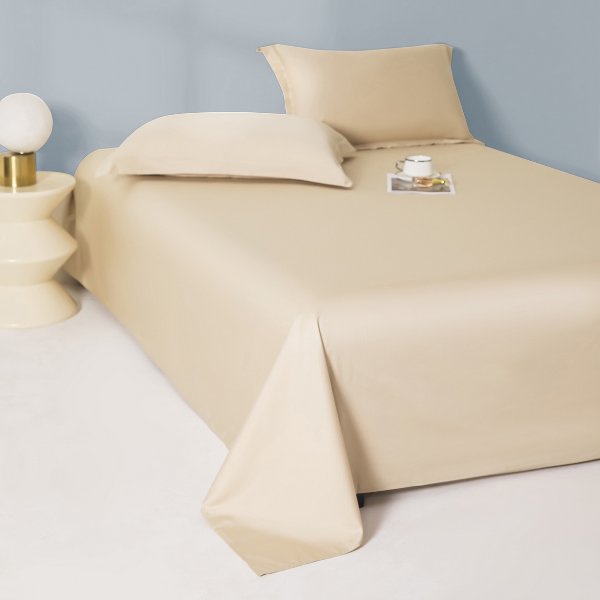 91家纺网 家纺一手货源 找家纺 佑金甜 2026新款A类60支新疆长绒棉纯棉床单系列单品床单床单单件 珍珠白