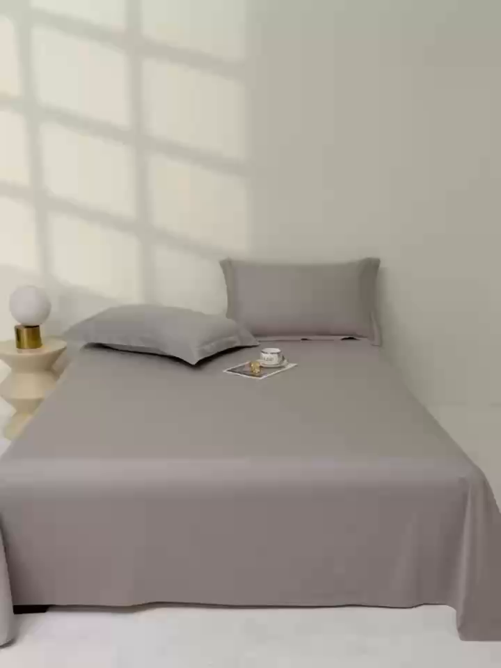 91家纺网 家纺一手货源 找家纺 佑金甜 2026新款A类60支新疆长绒棉纯棉床单系列单品床单床单单件 极致灰