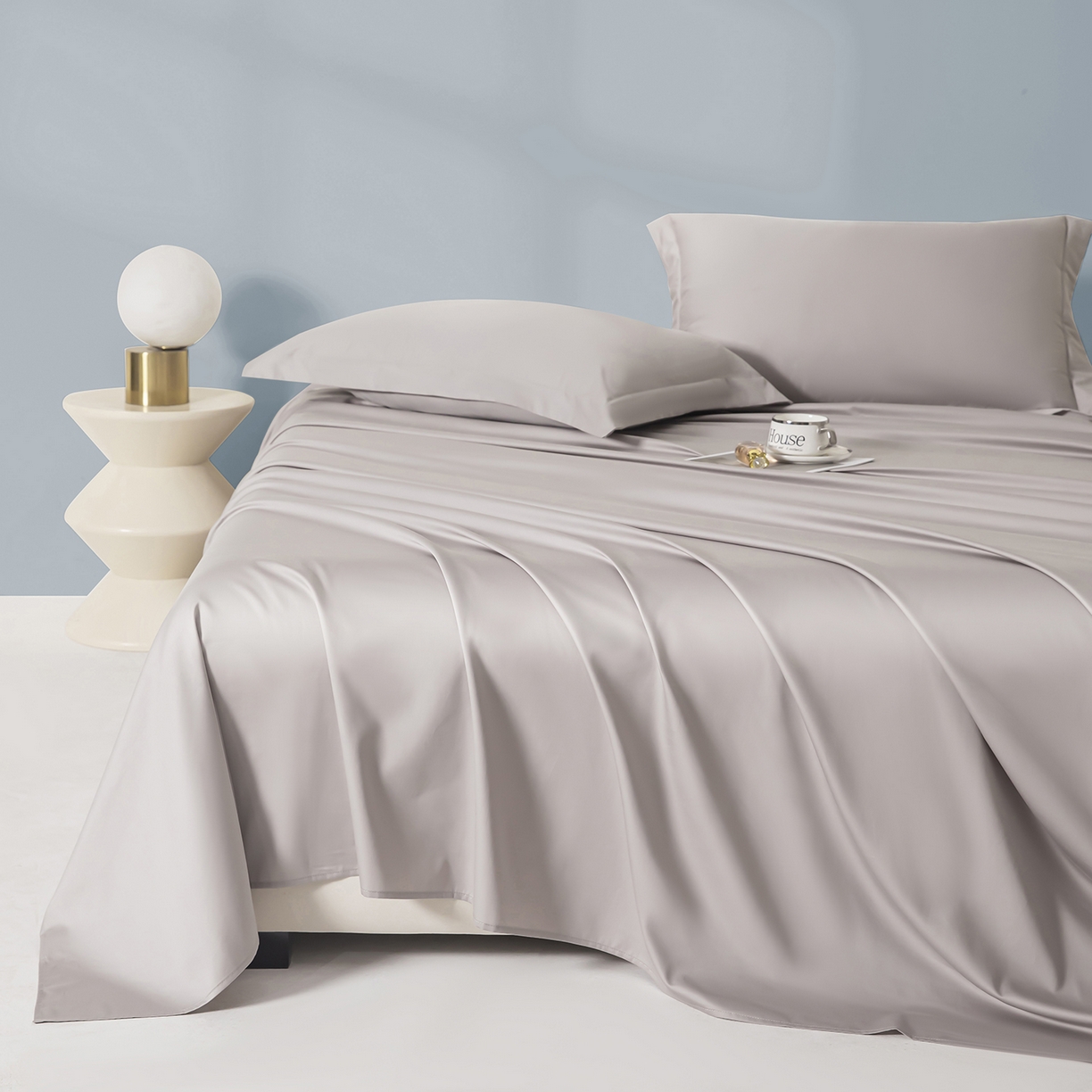 91家纺网 家纺一手货源 找家纺 佑金甜 2026新款A类60支新疆长绒棉纯棉床单系列单品床单床单单件 极致灰