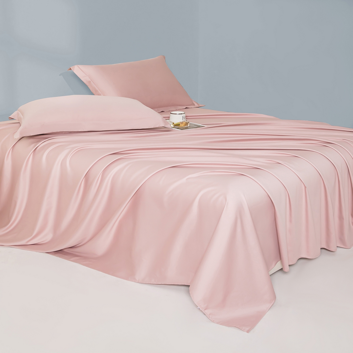 91家纺网 家纺一手货源 找家纺 佑金甜 2026新款A类60支新疆长绒棉纯棉床单系列单品床单床单单件 杏花粉