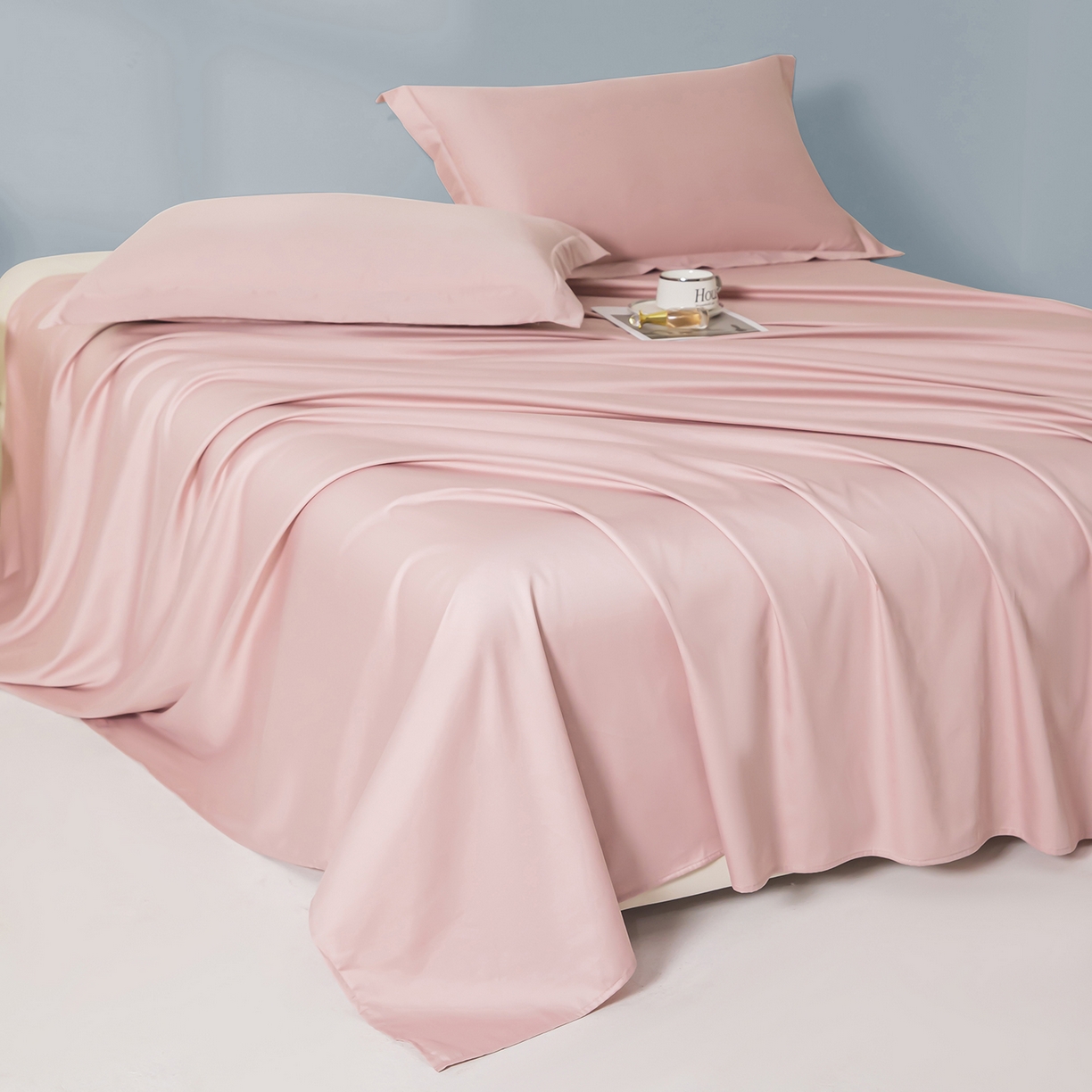 91家纺网 家纺一手货源 找家纺 佑金甜 2026新款A类60支新疆长绒棉纯棉床单系列单品床单床单单件 杏花粉