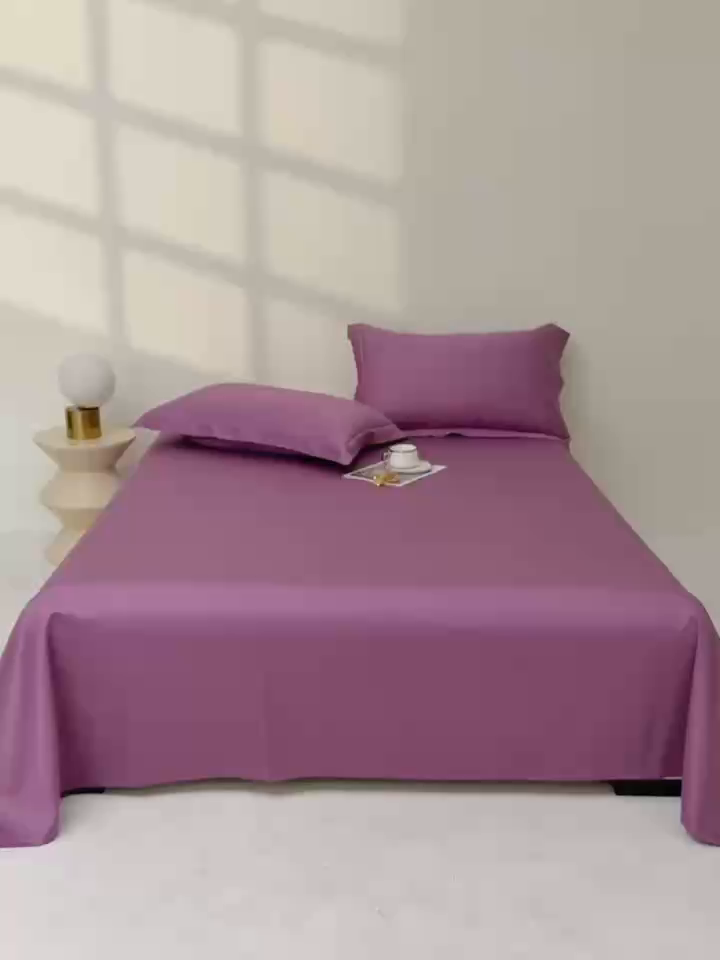 91家纺网 家纺一手货源 找家纺 佑金甜 2026新款A类60支新疆长绒棉纯棉床单系列单品床单床单单件 紫瑞