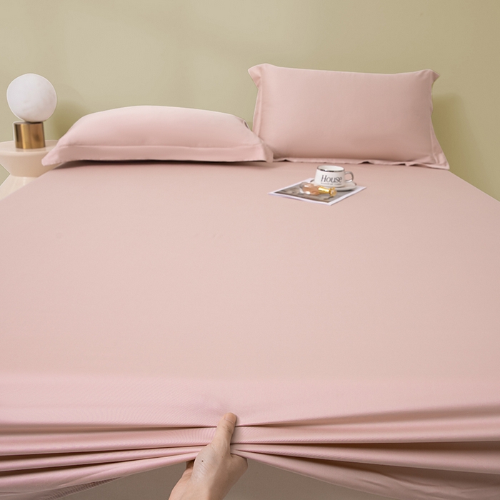 91家纺网 家纺一手货源 找家纺 佑金甜 2026新款A类60支新疆长绒棉纯棉床笠系列单品床笠床笠单件 杏花粉