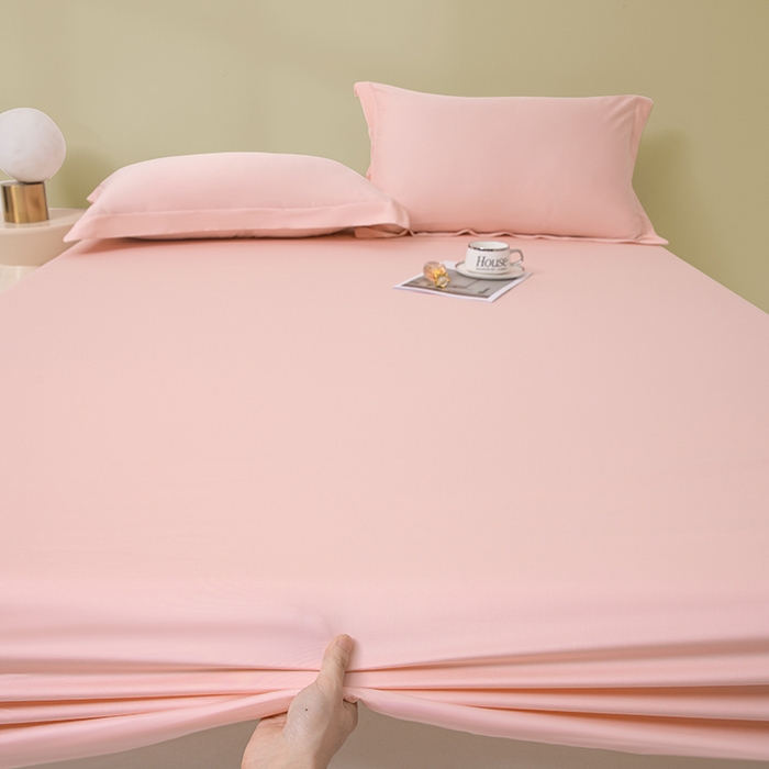 91家纺网 家纺一手货源 找家纺 佑金甜 2026新款A类60支新疆长绒棉纯棉床笠系列单品床笠床笠单件 落樱粉