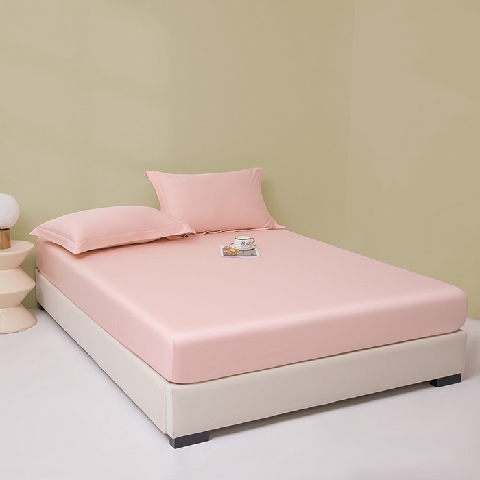 91家纺网 家纺一手货源 找家纺 佑金甜 2026新款A类60支新疆长绒棉纯棉床笠系列单品床笠床笠单件 落樱粉