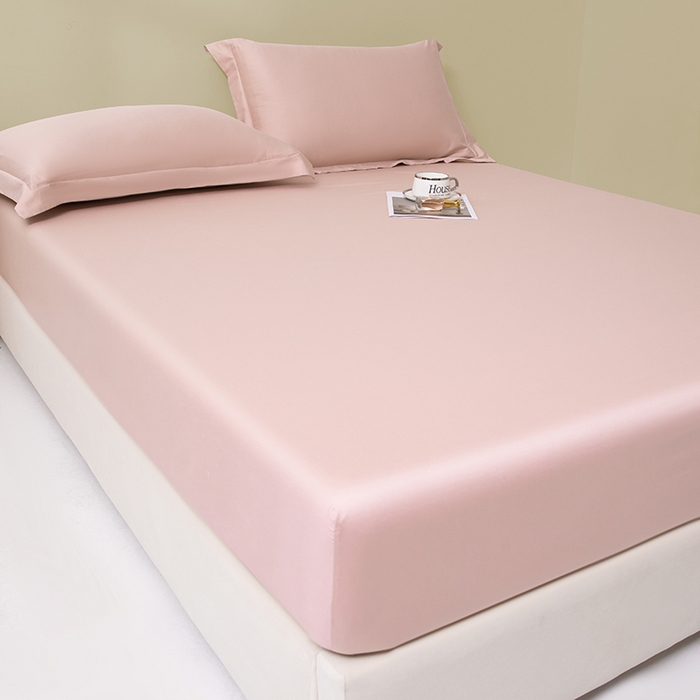 91家纺网 家纺一手货源 找家纺 佑金甜 2026新款A类60支新疆长绒棉纯棉床笠系列单品床笠床笠单件 杏花粉