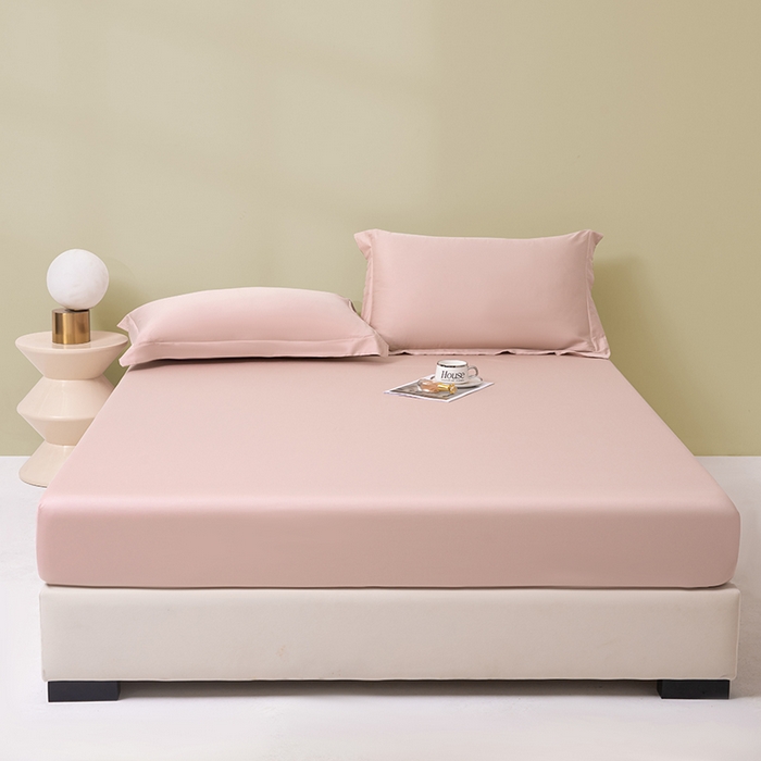 91家纺网 家纺一手货源 找家纺 佑金甜 2026新款A类60支新疆长绒棉纯棉床笠系列单品床笠床笠单件 杏花粉