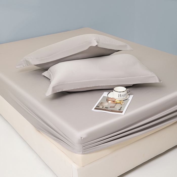 91家纺网 家纺一手货源 找家纺 佑金甜 2026新款A类60支新疆长绒棉纯棉床笠系列单品床笠床笠单件 极致灰