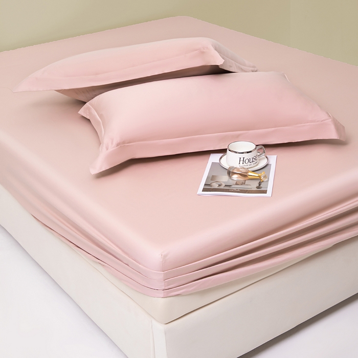 91家纺网 家纺一手货源 找家纺 佑金甜 2026新款A类60支新疆长绒棉纯棉床笠系列单品床笠床笠单件 杏花粉