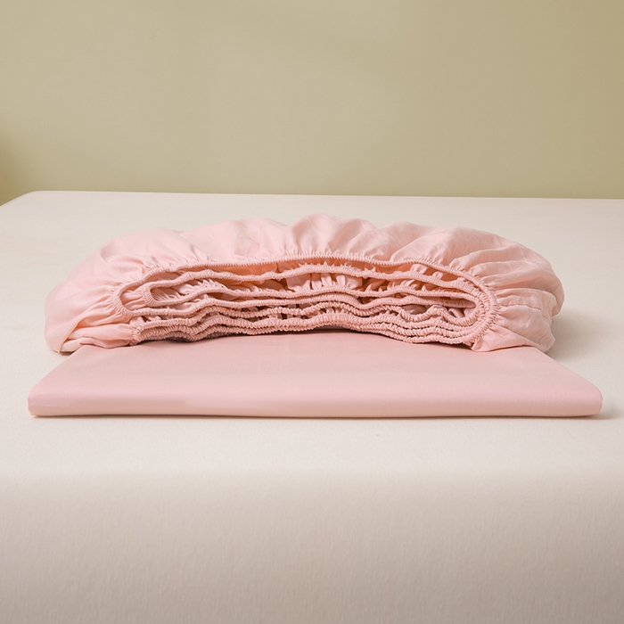 91家纺网 家纺一手货源 找家纺 佑金甜 2026新款A类60支新疆长绒棉纯棉床笠系列单品床笠床笠单件 落樱粉