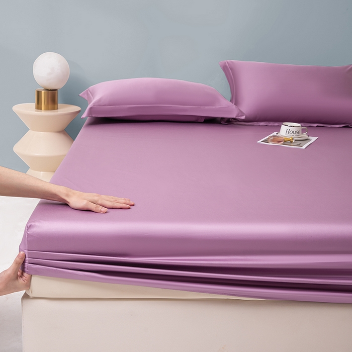 91家纺网 家纺一手货源 找家纺 佑金甜 2026新款A类60支新疆长绒棉纯棉床笠系列单品床笠床笠单件 紫瑞